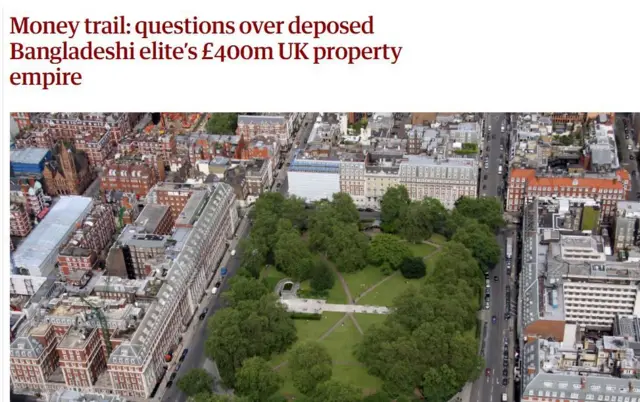 গার্ডিয়ান শেখ হাসিনা ঘনিষ্ঠদের কোটি কোটি পাউন্ডে সম্পত্তি ক্রয়ের তথ্য দিয়েছে
