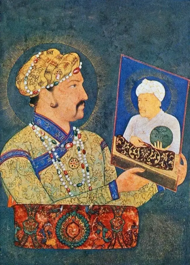 ਜਹਾਂਗੀਰ ਆਪਣੇ ਪਿਤਾ ਅਕਬਰ ਦੀ ਤਸਵੀਰ ਦੇਖਦੇ ਹੋਇਆ