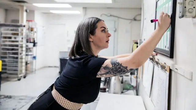 체크리스트를 지워가는 여성의 모습