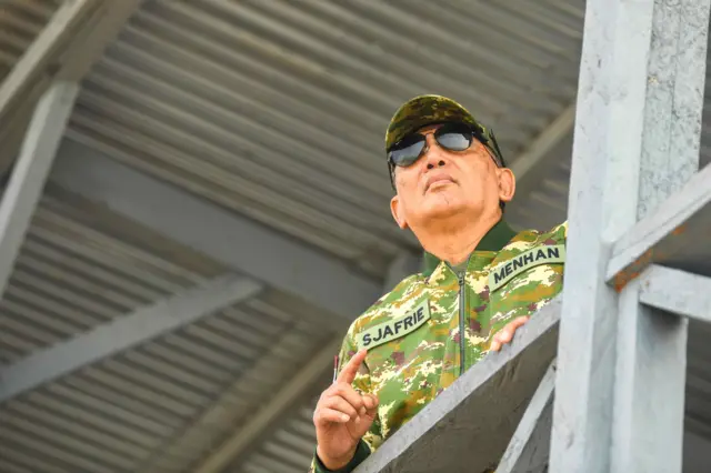 Menhan Sjafrie Sjamsoeddin menyaksikan latihan Operasi TNI Terintegrasi 2026 di Pantai Todak, Dabo Singkep, Kabupaten Lingga, Kepulauan Riau, Rabu (05/08).