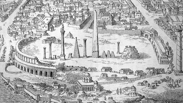 مشرقی سلطنت روم کا دارالحکومت استنبول اور ہپوڈروم کا منظر