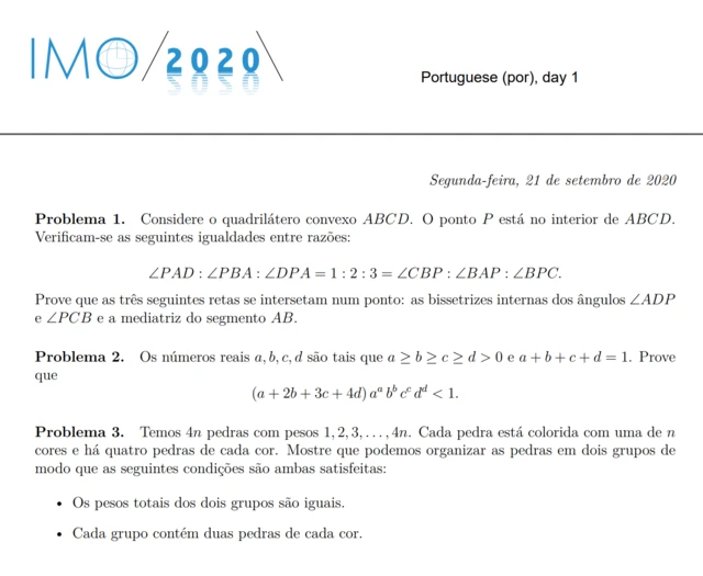 Exercício da IMO 2020