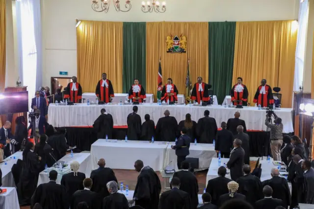 Les 7 juges de la Cour Suprême keyane en session