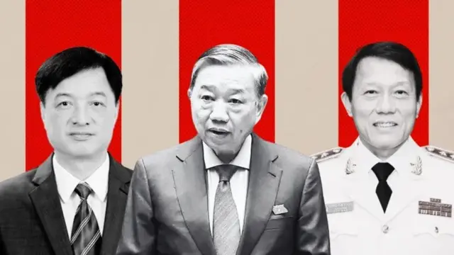 Từ trái qua: ông Nguyễn Duy Ngọc, ông Tô Lâm, Đại tướng Lương Tam Quang, tất cả đều cùng quê Hưng Yên