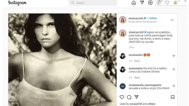 Instagram da Cristiana Oliveira