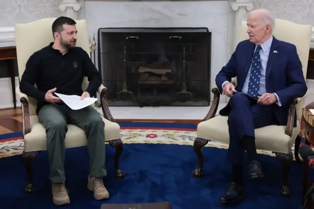 Zelensky y Biden en el Salón Oval de la Casa Blanca.