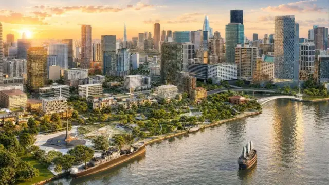Phối cảnh Dự án Công viên văn hóa Bến Nhà Rồng - Khánh Hội và cây xanh công cộng Bến Bạch Đằng