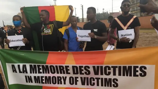 Pipo gada for Yaounde in memory of children wey jaguda pipo kill for Yaounde