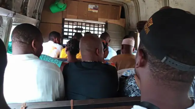 Pipo pack inside bus for Lagos