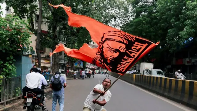 ઝંડો ફરકાવી રહેલા આંદોલનકર્તાનો ફાઈલ ફોટો