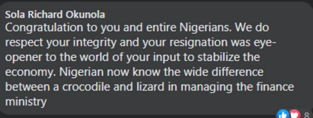 Reactions to Kemi Adeosun post