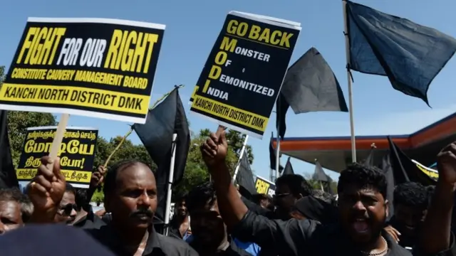 चेन्नई में नरेंद्र मोदी के खिलाफ़ प्रदर्शन