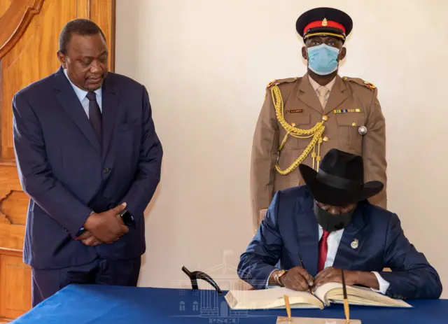 Slava Kiir wa Sudani mu nama yatumweko na Kenyatta