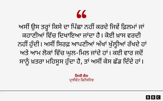 ਨਿਧੀ ਜੈਨ, ਪ੍ਰਾਈਵੇਟ ਡਿਟੈਕਟਿਵ