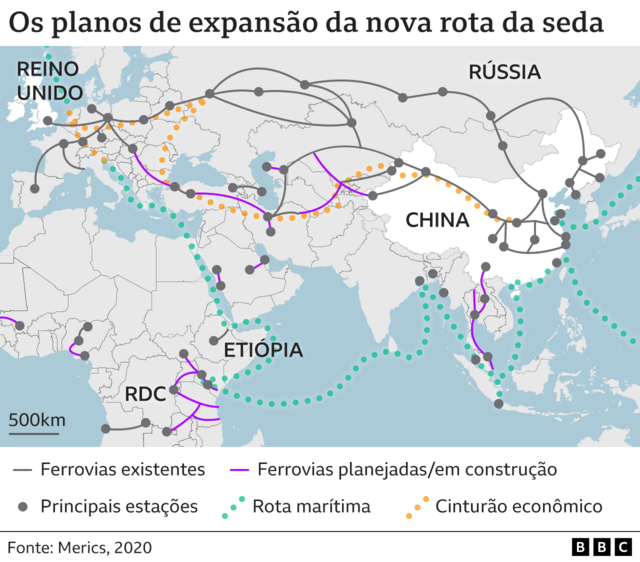 Mapa mostra planoscassino italiaexpansão do projeto chinês