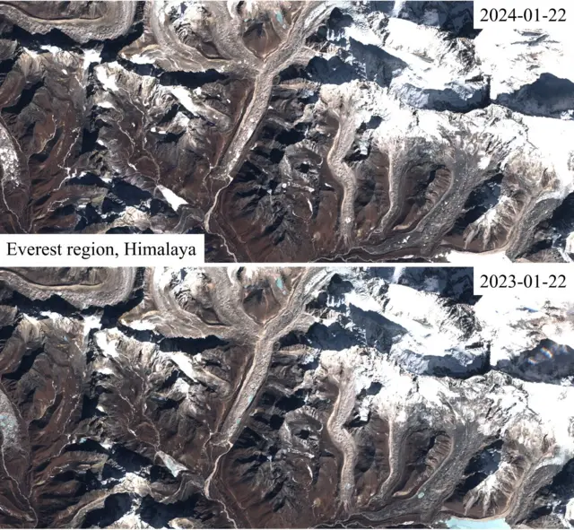 भूउपग्रहबाट लिइएको सगरमाथा क्षेत्रको तस्बिर