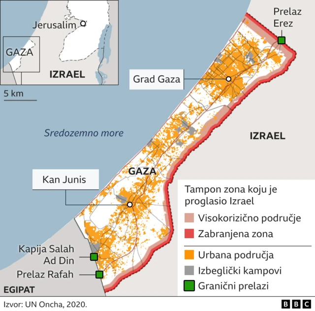 mapa pojasa gaze, detaljna mapa pojasa gaze, gaza