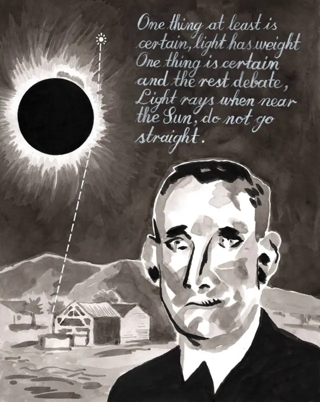 Pesma koju je Edington napisao da obeleži uspeh eksperimenta sa pomračenjem 1919.