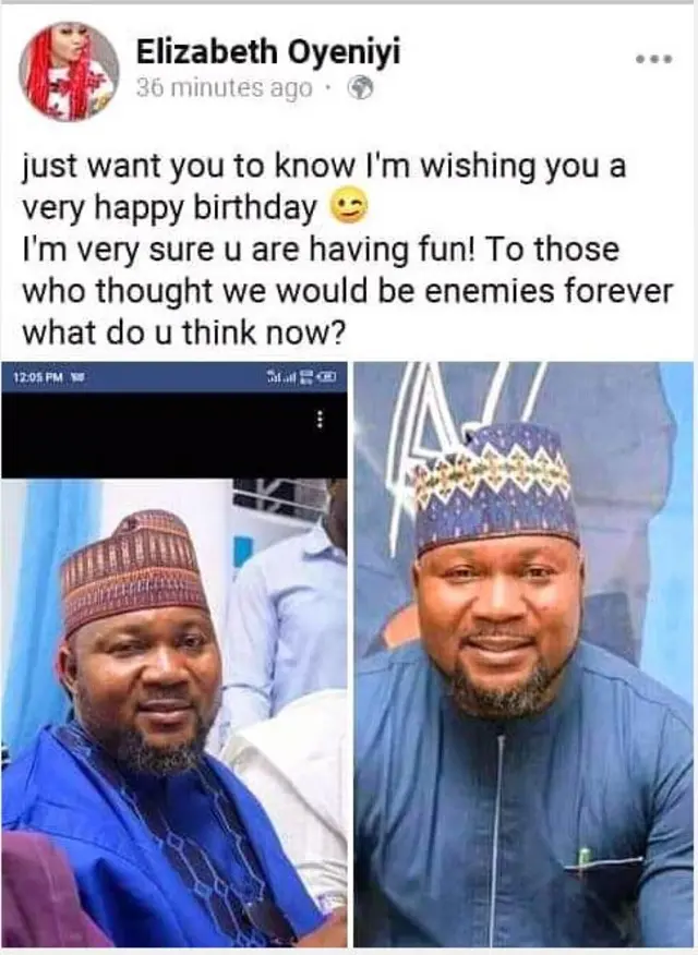 Ọrọ ti Elizabeth kọ si Facebook