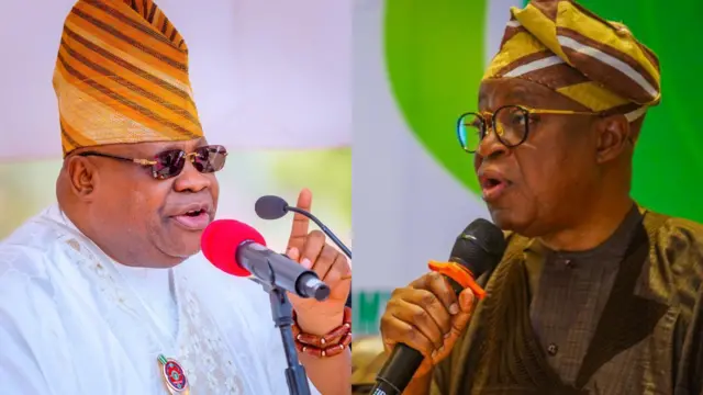 Aworan Ademola Adeleke ati Gboyega Oyetola
