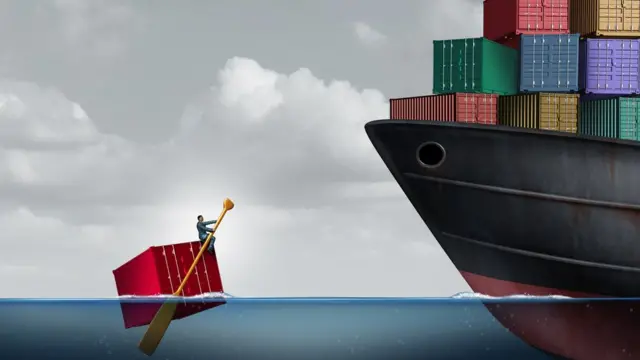 Dibujo de barcos exportadores.