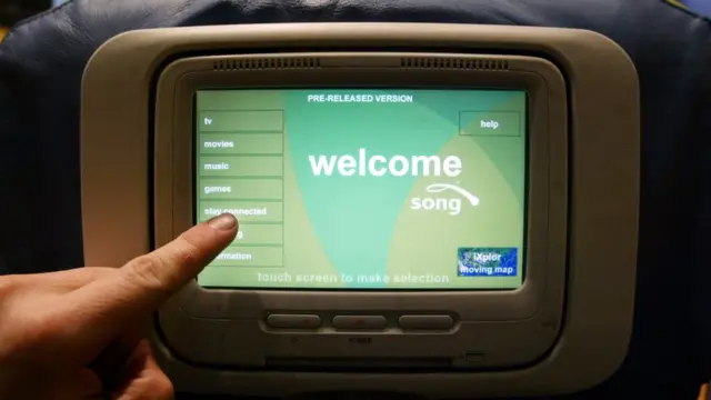 미국의 저가항공사 송 에어라인의 새로운 기내 오락 시스템