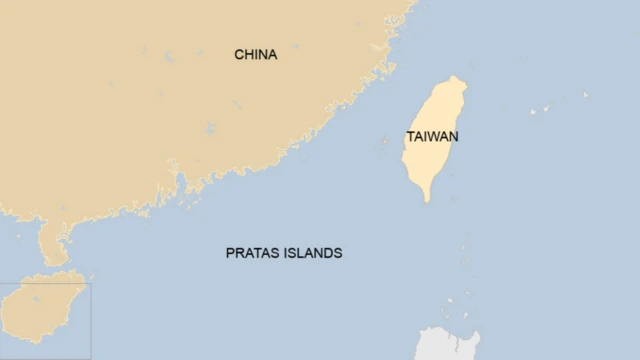 Ikarita igaragaza aho indege z'Ubushinwa zagurukiye muri Taiwan