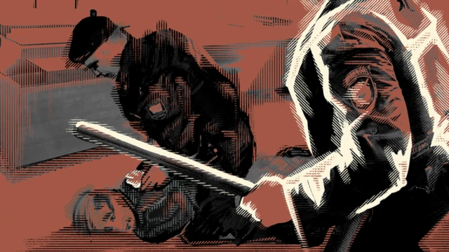 Рисунок: силовики жестко задерживают человека