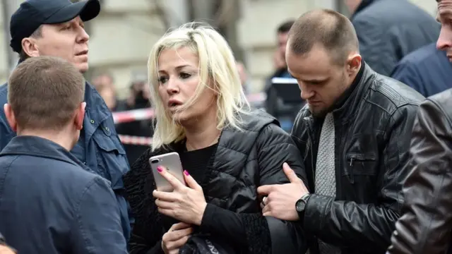 Марина Максакова на месте убийства мужа