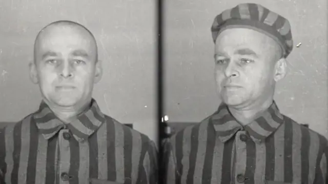 Hotunan Witold Pilecki da hukumomin Nazi suka dauka a lokacin da aka garƙame shi a Auschwitz.
