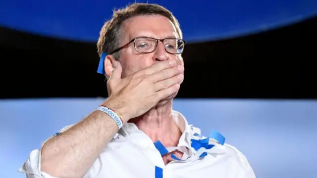 O candidato do PP, Alberto Núñez Feijóo