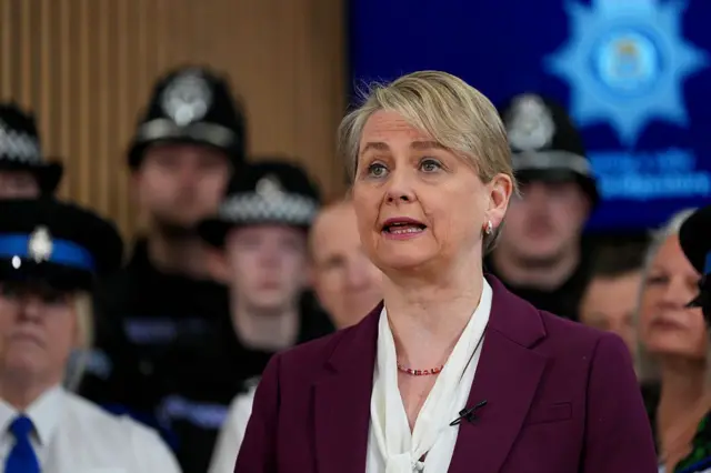 Yvette Cooper addressing people