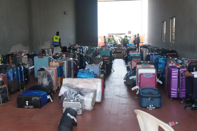 Luggage of Nigerians arriving from South Africa