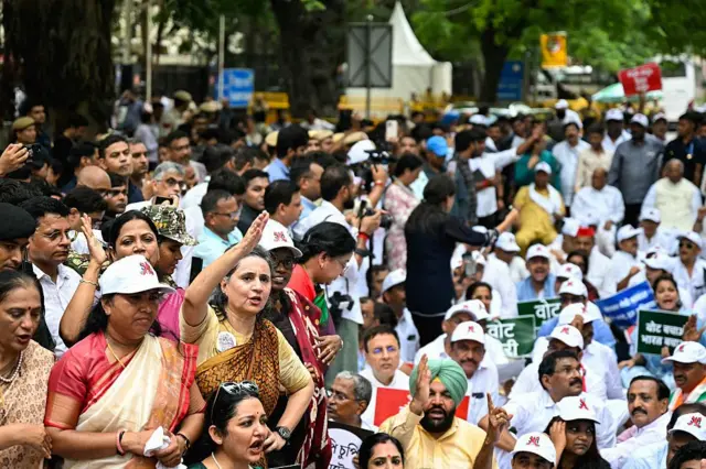 ‘এসআইআর’-এর বিরুদ্ধে নির্বাচন কমিশন অভিমুখে বিরোধী এমপি-দের পদযাত্রা