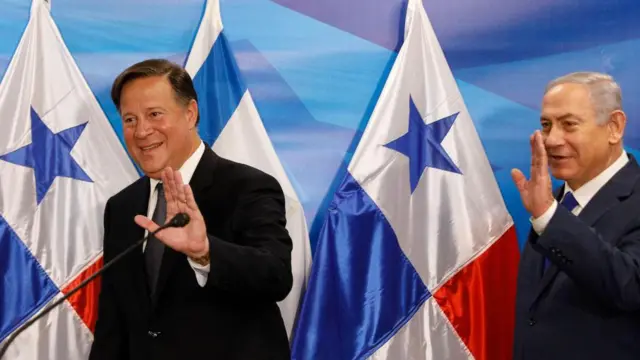 Imagen de 2018 del entonces presidente de Panamá, Juan Carlos Varela, con el premier israelí Benjamin Netanyahu.