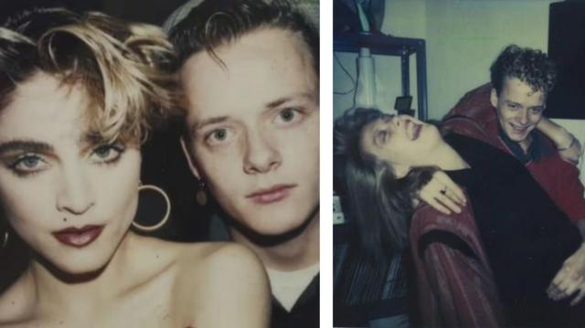 Madonna e Martin Burgoyne em fotos polaroids