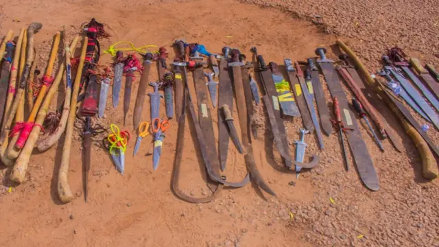 Machetes and sticks