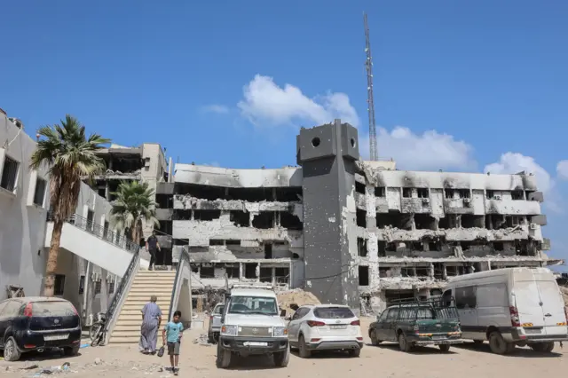 مستشفى الشفاء في مدينة غزة في 26 أغسطس/آب 2025