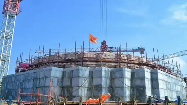 রাম মন্দির নির্মাণের কাজ চলছে দ্রুত গতিতে