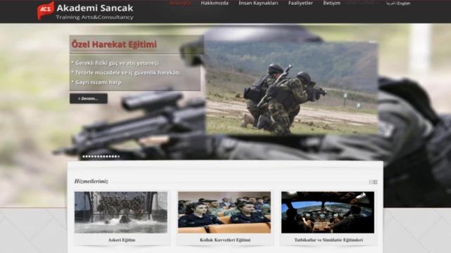 Akademi Sancak şirketinin internet sayfası