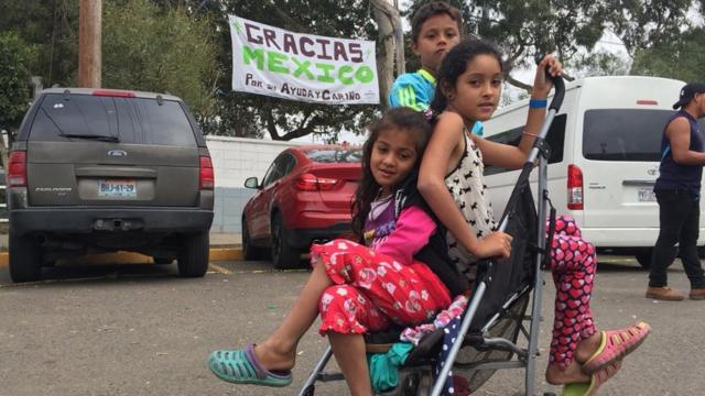 Caravana de migrantes en Tijuana