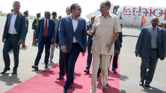 ፕረዚደንት ኢሳይያስ ኣፈወርቂን ቀዳማይ ሚኒስትር ኣብይ ኣሕመድን