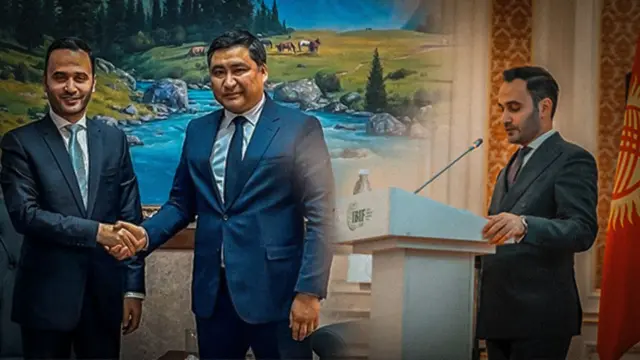 JTA Холдингинин ээси Амир Алим Салинин өткөн жылы Кыргызстандагы инфестициялык форумга келгени жана Кыргызстандын Экономика министри Данияр Иманалиев менен жолугушканы