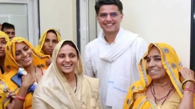 শচীন পাইলটের সঙ্গে সঞ্জনা জাটভ 