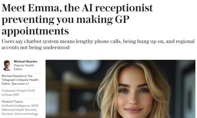 Принтскрін статті у британській Telegraph