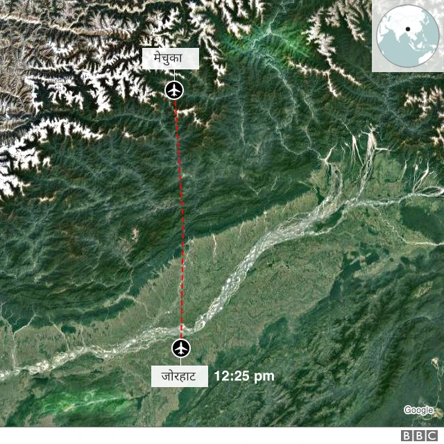 जोरहाट से मेचुका (नक्शा)