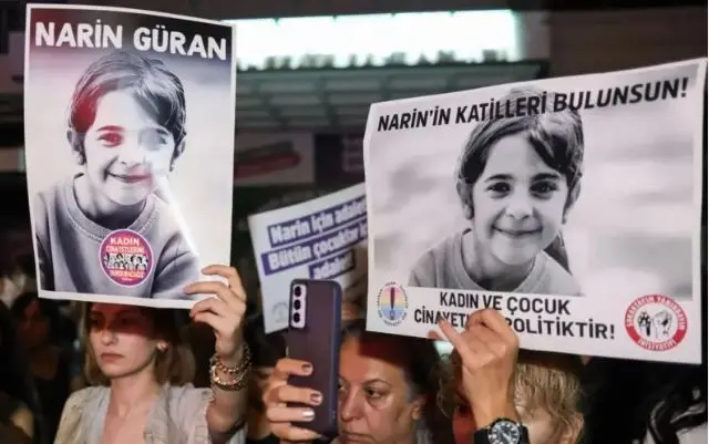 Narin Güran'ın öldürülmesinin protesto edildiği bir gösteri 