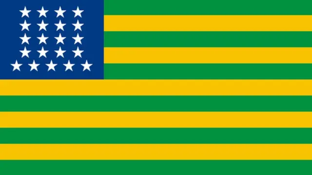 Primeira bandeira republicana do Brasil, com faixasmelhor sites de apostas esportivasverde e amarelo, e estrelas