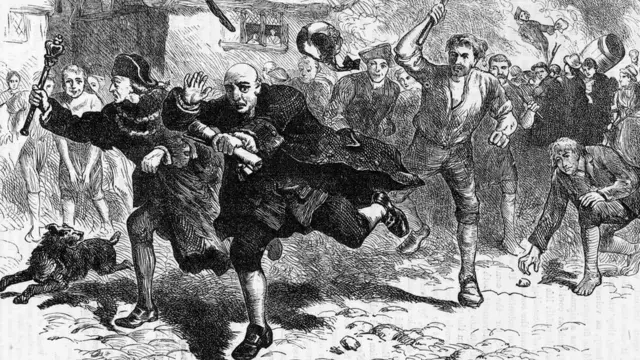 Ilustración sobre el Motín del té.