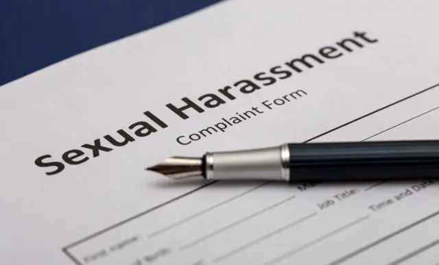 Sexual harassment at work - stock photo